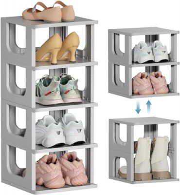 Mechdel Plastic Shoe Organizer Rack (Grey, 5 Tier)