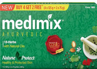 Medimix Ayurvedic Classic 18 Herbs Bathing Soap 125g (Buy 4 Get 2 EXTRA Combo Pack)