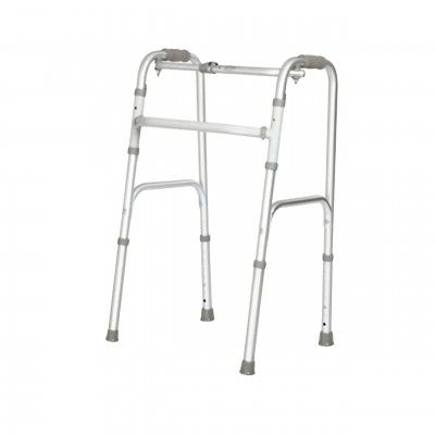 MEDITIVE Light Weight Folding Optional Reciprocal Movement Walker for Adults and Patients (Silver)