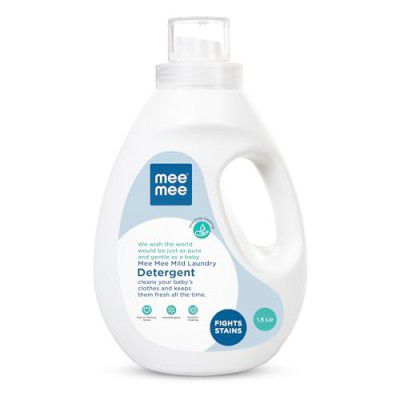 Mee Mee Baby Liquid Detergent 1.5 L | Anti-Bacterial, Removes Stains & Odor One Drop, Hypoallergenic