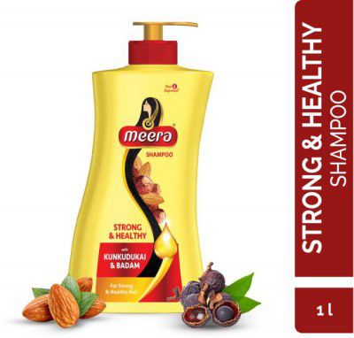 Meera Strong And Healthy Shampoo,With Kunkudukai & Badam,Paraben Free  (1 L)