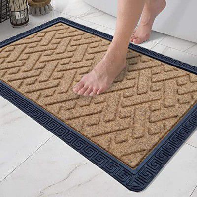 MEGA CART HOME Attractive Welcome Mat/Rubber Mat/Waterproof Bathmat Heavy Duty for Entry Busy Areas Inside Entrance Doormats Non-Slip Back Dirt Trapper (40X60Cm)