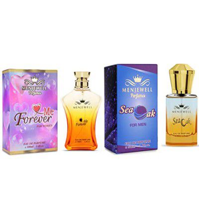 Menjewell Perfume Set For Couple Gift Pack Perfume Combo| Edp Perfume Gift Set| Gift For Her| Gift For Him| 150ML (100Ml+ 50ML)