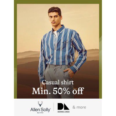 Men's Allen Solly & Dennis Lingo Casual shirts @ minimum 50% off