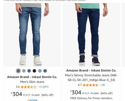 Men's Jeans at ₹299