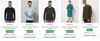 Men's Kurta minimum 70% off