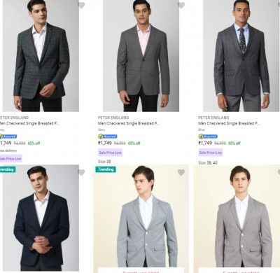 Mens Readymade Blazers Starts ₹1399