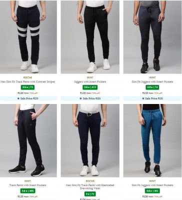 Ajio: Men's Track Pants Starts ₹210 | Upto 85% Off