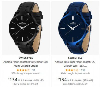 Men's Watches from ₹80 | buy 3 get extra 40% off