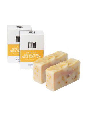 MENSXP MUD Natural Exfoliating Gold Clay Soap Set of 2