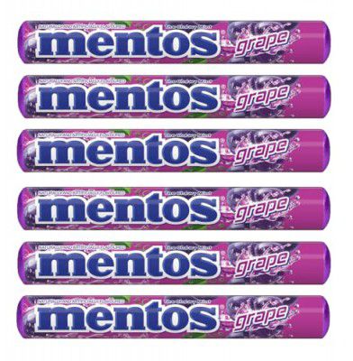 Mentos Chewy Mint Candy Roll, Grape Flavour Pack Of 6, (6x29g)