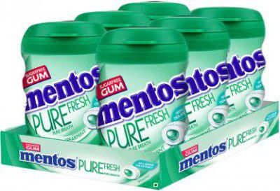 Mentos Pure Fresh Sugarfree Spearmint Chewing Gum (6 x 54.6 g)