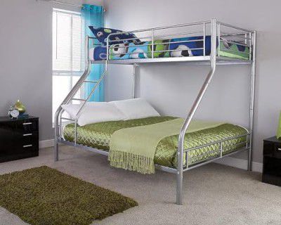 METALMASTER Triple Sleeper Bunk Bed - Double Bed Base and Single on Top.