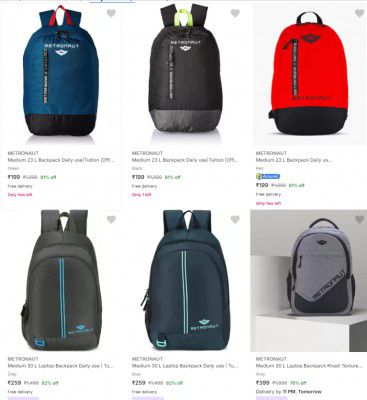 Metronaut Backpack at Rs 199 | Upto 88% Off