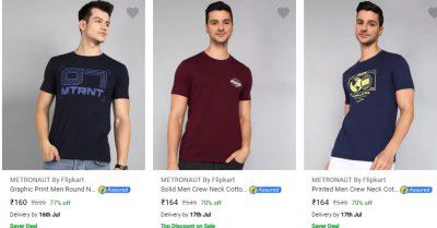 METRONAUT By Flipkart Mens T Shirts Starts ₹89