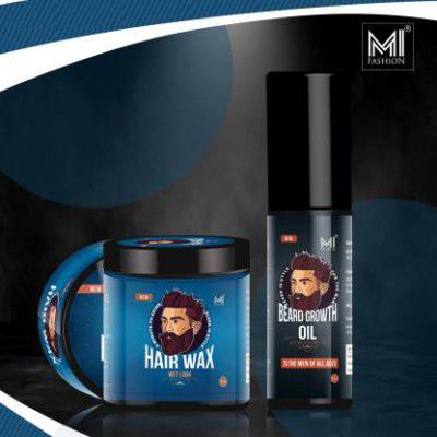 MI FASHION Mens hair styling Wax for Strong Hold & Beard Growth Oil For Perfect Beard Hair Wax (150 ml)