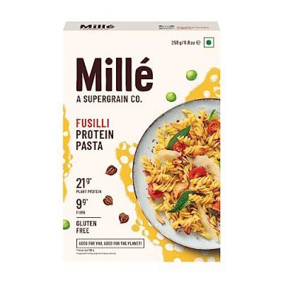 Mille High Protein Fusilli Pasta | No Maida | 1.8X Plant Protein | 250Gms