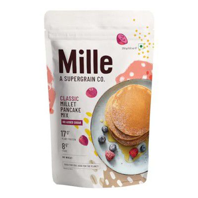 Mille No Sugar Classic Millet Pancake | NO MAIDA | Gluten Free | High Plant Protein | Low Carbs | Low GI Millet Grain | 250 grams