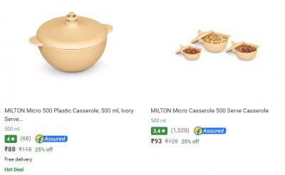 MILTON Casseroles from @ ₹88