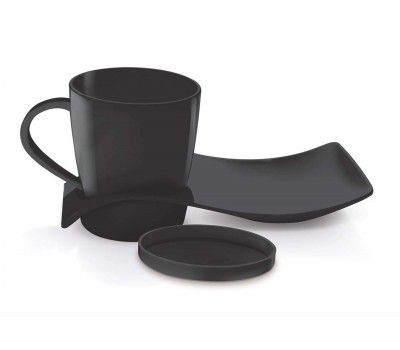 Milton Coffee and Cookies Melamine Server, Set of 3, Black