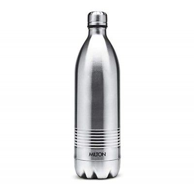 Milton Duo DLX 1000 Thermosteel 24 Hours Hot and Cold Water Bottle, 1 Litre, Silver