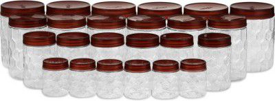 MILTON Plastic Grocery Container - 270 ml, 665 ml, 1240 ml, 1850 ml  (Pack of 24, Brown)