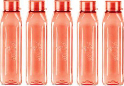 MILTON Prime 1000 Pet Water Bottle, 1 Litre Each, Red 1000 ml Bottle (Pack of 5)