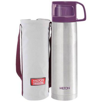 Milton Thermosteel Glassy Vaccum Flasks - Leakproof, Break Resistant, Purple, 1 L (1 pc)