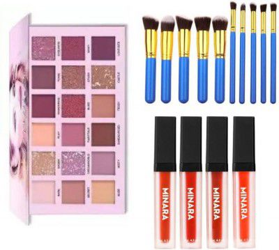 MINARA Bridal Kit - Eye-Shadow, Lipsticks & Makeup Brushes (101)  (Pack of 32)