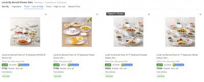 Minimum 60% OFF on Larah By Borosil Dinner Sets