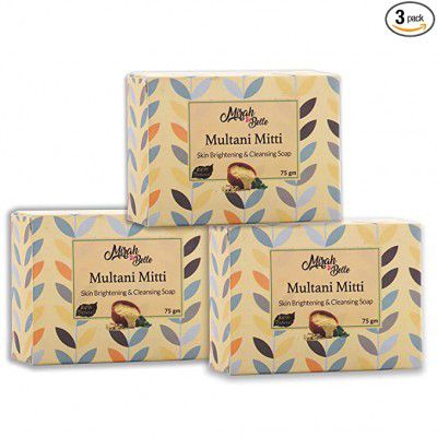 Mirah Belle - Organic Multani Mitti Soap (Pack of 3-125gm) - 375 gm