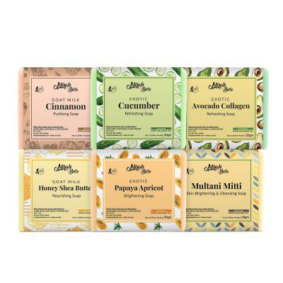 Mirah Belle - Soaps Sample Kit (20 Gm - Pack of 6) - Organic, Natural, Handmade - Sulfate and Paraben free Soaps Bar