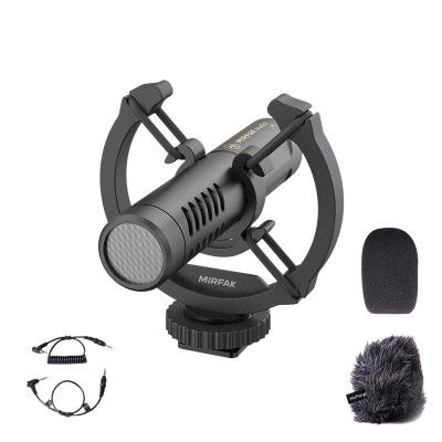 MIRFAK N2 3.5 Jack Wired Microphone with Cardioid Sound (Black)