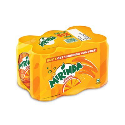 Mirinda Orange Soft Drink Can, 6 x 250 ml