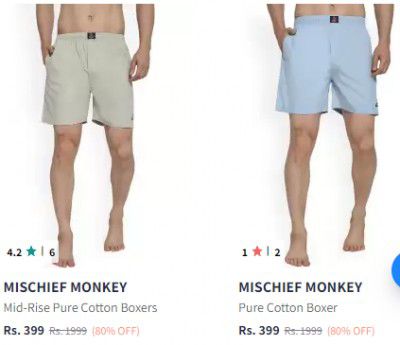 MISCHIEF MONKEY Boxers For Men Upto 81% Off | Starts At Rs 399