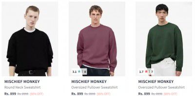 MISCHIEF MONKEY Sweatshirts For Men Upto 90% Off | Starts Rs 899