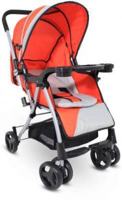 Miss & Chief by Flipkart Lightweight Easy Folding with Cushion Stroller  (Multi, Orange, Grey)