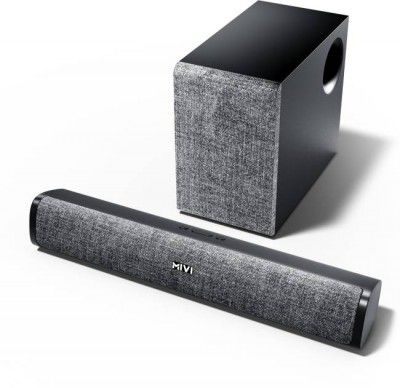 Mivi Fort S48 Soundbar With Subwoofer, 48W, 2.1 Channel, BT V5.3 Sound bar 48 W Bluetooth Soundbar  (Black, 2.1 Channel)