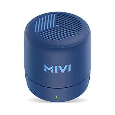 Mivi Play Bluetooth Speaker with 12 Hours Playtime. Wireless Speaker Made in India with Exceptional Sound Quality, Portable and Built in Mic-Blue, One Size