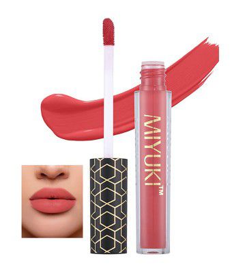 Miyuki Transferproof 12 Hours Stay Liquid Lipstick Coral Red | 3.5g