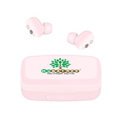 MOBATREE Desi Buzz (2 in 1 Pods + Power Bank) with Version 5.1 with Touch Sensor Bluetooth I Standby Time 90 Days I Playback Time4 Hours I 250 mAh Charging Power I MBT 301 (Pink)