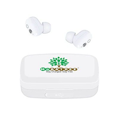 MOBATREE Desi Buzz (2 in 1 Pods + Power Bank) with Version 5.1 with Touch Sensor Bluetooth I Standby Time 90 Days I Playback Time4 Hours I 250 mAh Charging Power I MBT 301 (White)