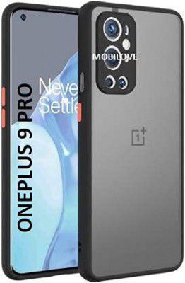 MOBILOVE Back Cover for OnePlus 9 Pro 5G | Smoke Translucent Shock Proof Smooth Rubberized Matte Hard Back Case Cover with Camera Protection (Black)