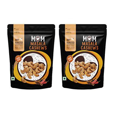 MOM - Meal of the Moment, Roasted Masala Cashew, 46g (Pack of 2) - Rich source of fiber | High in Protein | Smart Snack | Dry Fruit