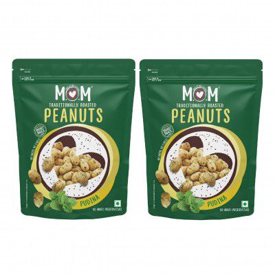 MOM - Roasted Pudina Peanuts, 140g each (Pack of 2)