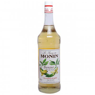 Monin Banana Yellow Flavored Syrup, Clear Light Gold, Large, 1 l