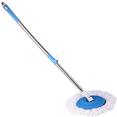 Mop Stick for Floor Cleaning, 360 Degree Spin Mop Stick Rod with 1 Microfiber Refill | Standing Magic Pocha with Easy Grip Handle for Floor Cleaning Supplies Product for Home, Office (Blue)