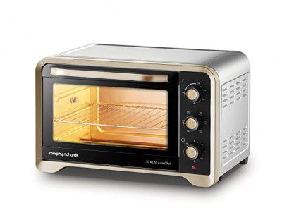 Morphy Richards 30 Ltr 30RCSS LuxeChef Oven Toaster Griller, with Convection and Rotisserie Function, Silver