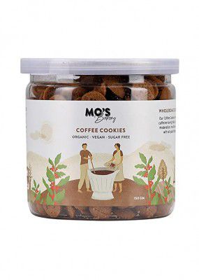 Mo's Sugar Free Coffee Cookies, 150g | Healthy Snack For Diabetics | Vegan |100% Natural & Preservatives Free | Guilt Free Snacks