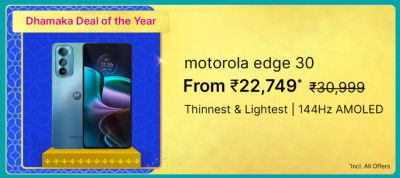 MOTOROLA edge 30 (128 GB) @ ₹22,749 on Flipkart Big Billion Days Sale